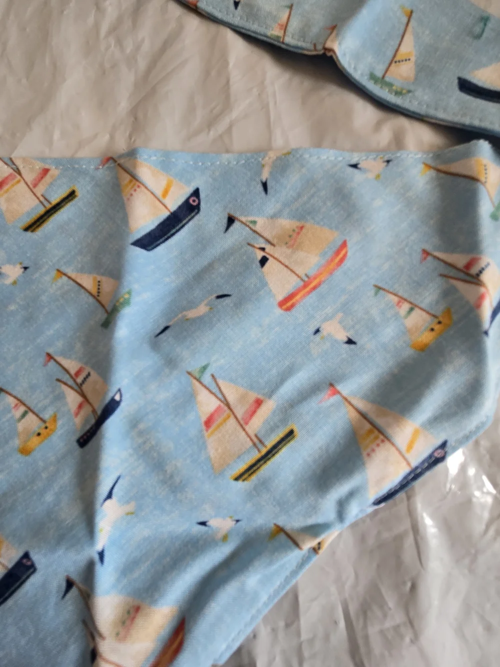 Dog  Sailboat Print Light Blue Bandana Bib - Unbranded New Medium 25-40 Lbs Hand